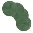 thumbnail image 1 of Rome Woven Braided Stitch Edge Table Placemats 15 Inches Round Set of 4 Non-Slip Dining & Kitchen Table Mats Hunter Green, 1 of 4