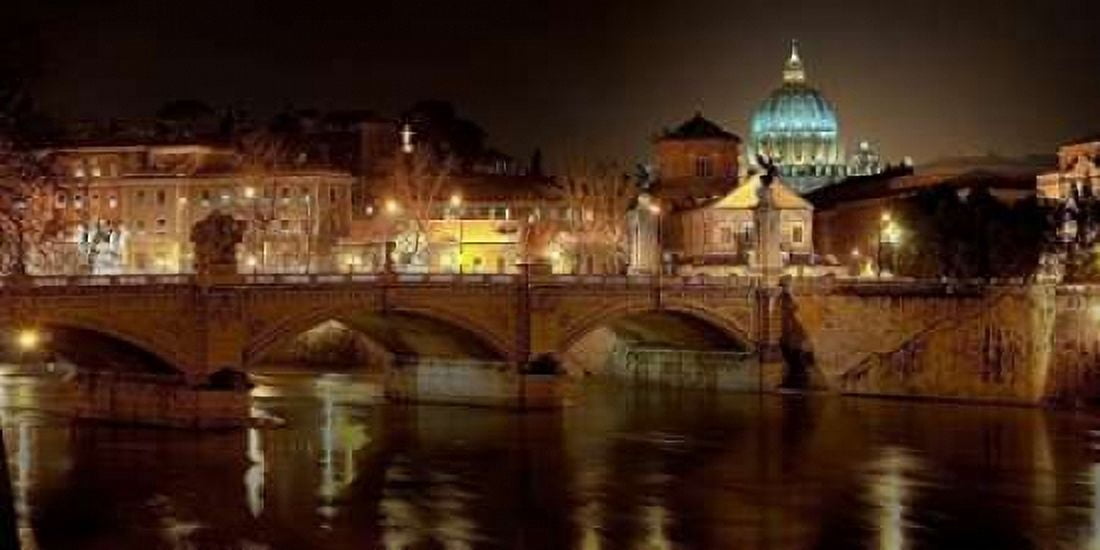 Rome at night Canvas Art - Vadim Ratsenskiy (24 x 48)