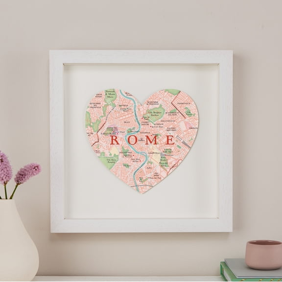 Rome map heart print
