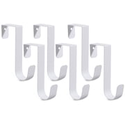 Romeda 6 Pack Over The Door Hooks, Sturdy Metal Single Over Door Hooks, White Door Hanger Hook Door Hooks for Hanging, Towels, Clothes, Bathroom, Hold Up to 7Lbs
