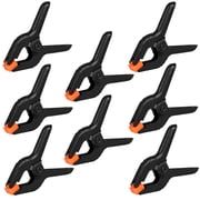 Romeda 8 Pack Spring Clamps, 4.5inch Plastic Clips, Small Backdrop Clips, Clamps Heavy Duty, Spring Clips for Crafts, Backdrop Stand, Woodworking, Photography Studios Black
