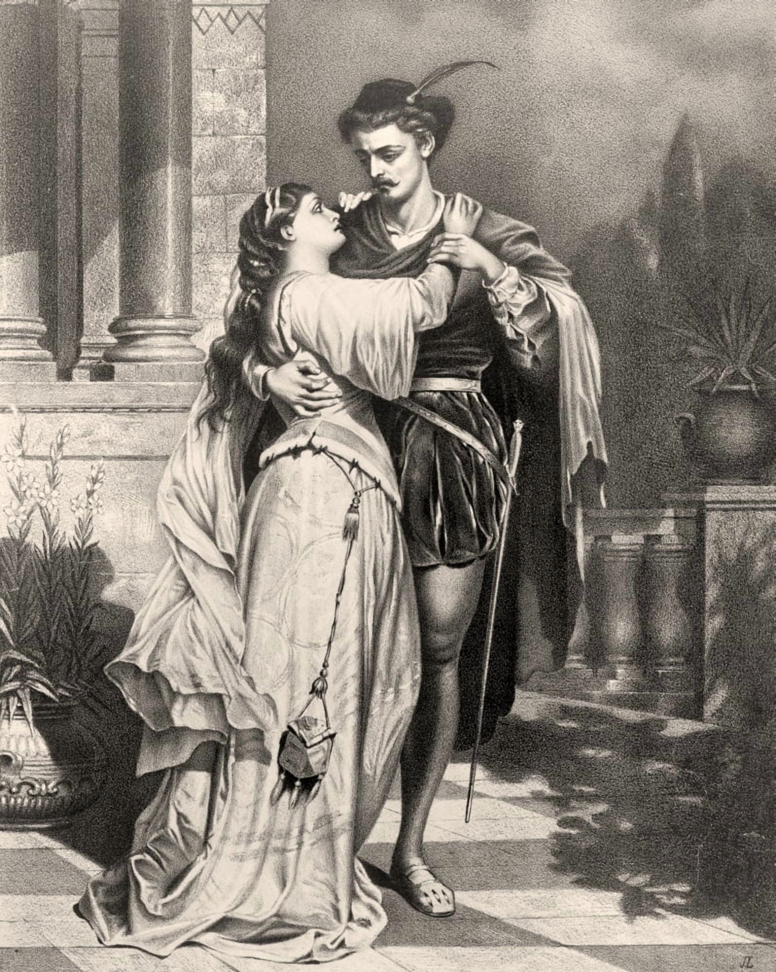 Romeo And Juliet After A 19Th Century Engraving Canvas Art - Ken Welsh Design Pics (26 x 32)