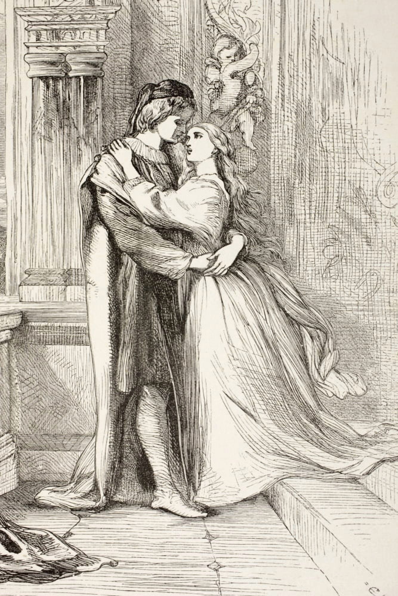 Romeo And Juliet From The Illustrated Library Shakspeare Published London 1890 Canvas Art - Ken Welsh Design Pics (12 x 18)