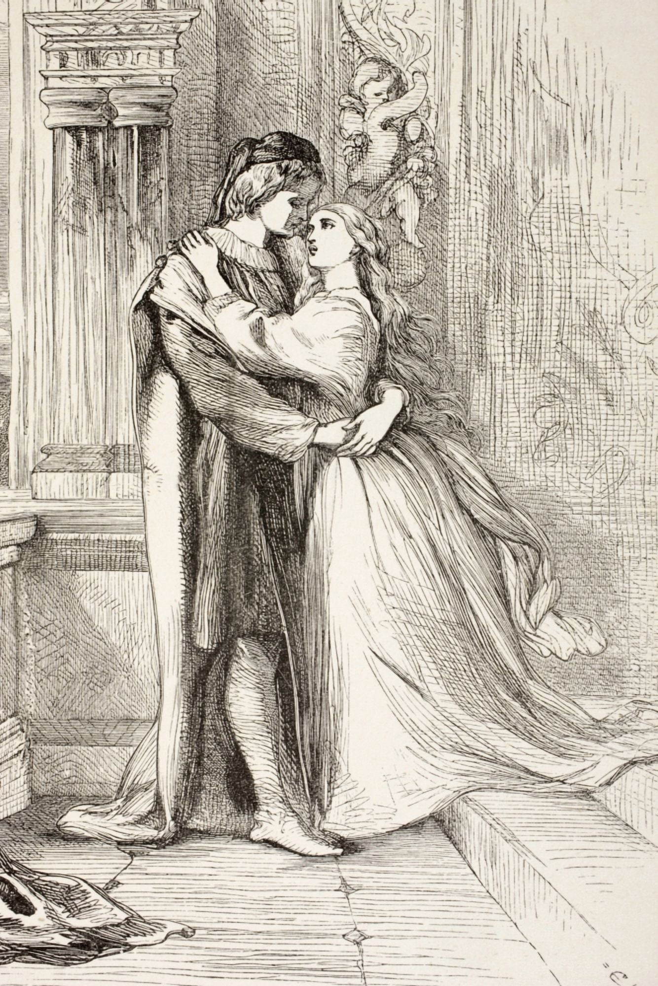 Romeo And Juliet From The Illustrated Library Shakspeare Published London 1890 Canvas Art - Ken Welsh Design Pics (24 x 36)