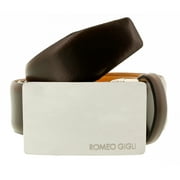 Romeo Gigli C838/35S T.MORO  Dark Brown Leather Adjustable Mens Belt for mens