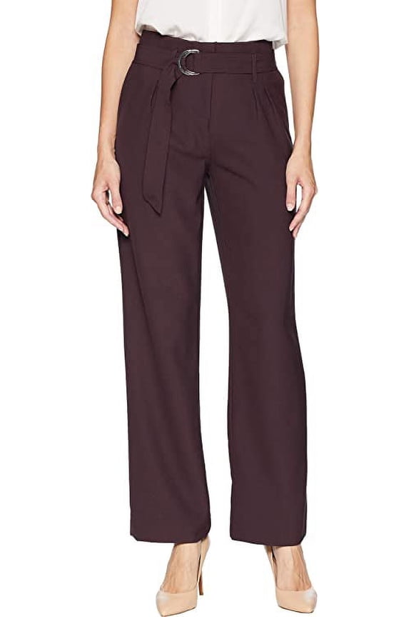 Belted Woven Pants BlackBerry Medium
