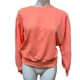 thumbnail image 1 of Romeo & Juliet NEON CORAL Women's Puff Peasant Sleeve Sweatshirt, Small, 1 of 1