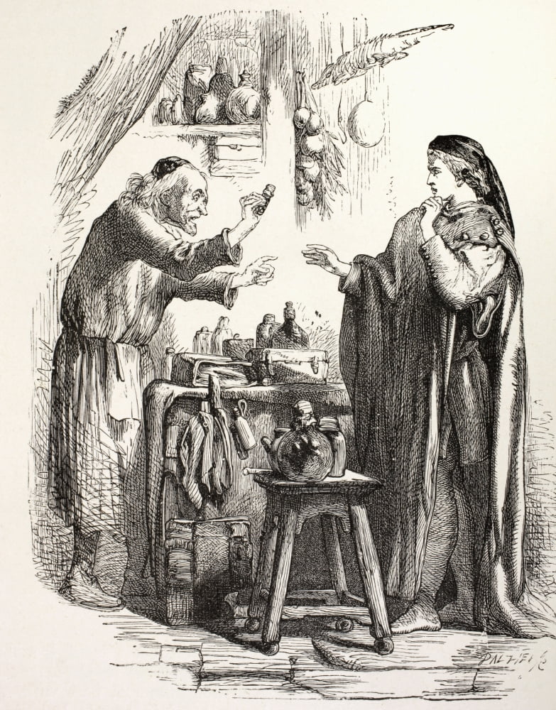 From Romeo And Juliet By William Shakespeare Romeo Buys Poison From The Apothecary From The Illustrated Library Shakspeare Published London 1890 Canvas Art - Ken Welsh Design Pics (26 x 32)