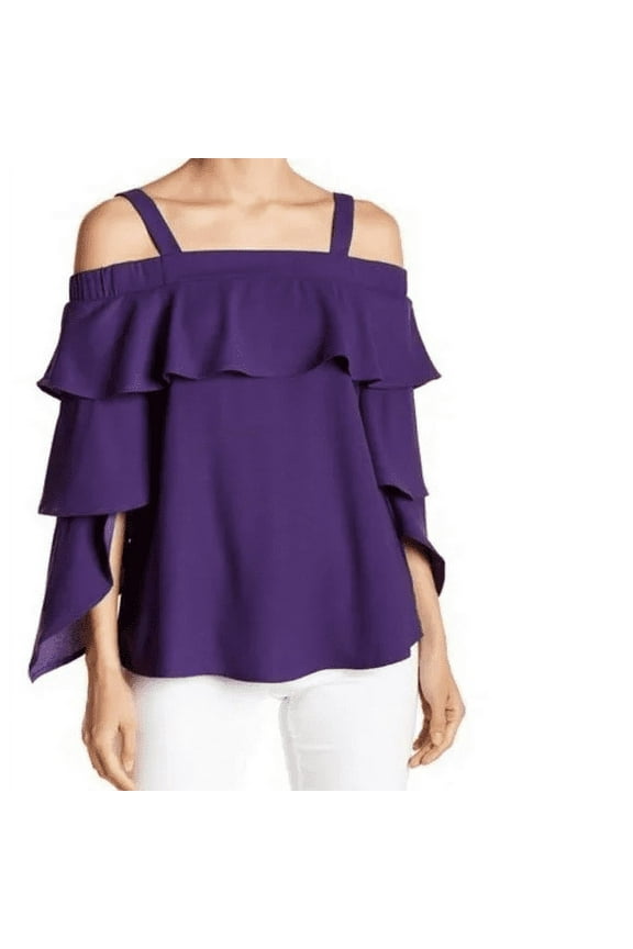 Romeo and Juliet ACAI Women's Off Shoulder Flounce Angel Sleeves Blouse, M