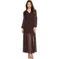 thumbnail image 1 of Romeo and Juliet Couture BURGUNDY Peasant Sleeve Lyrex Print Dress, US Small, 1 of 3
