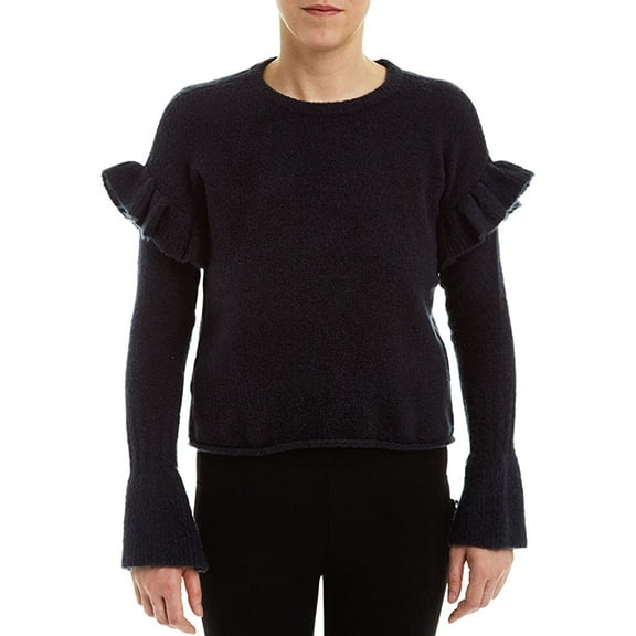 Romeo and Juliet Couture NAVY Ruffled Sweater, US Medium
