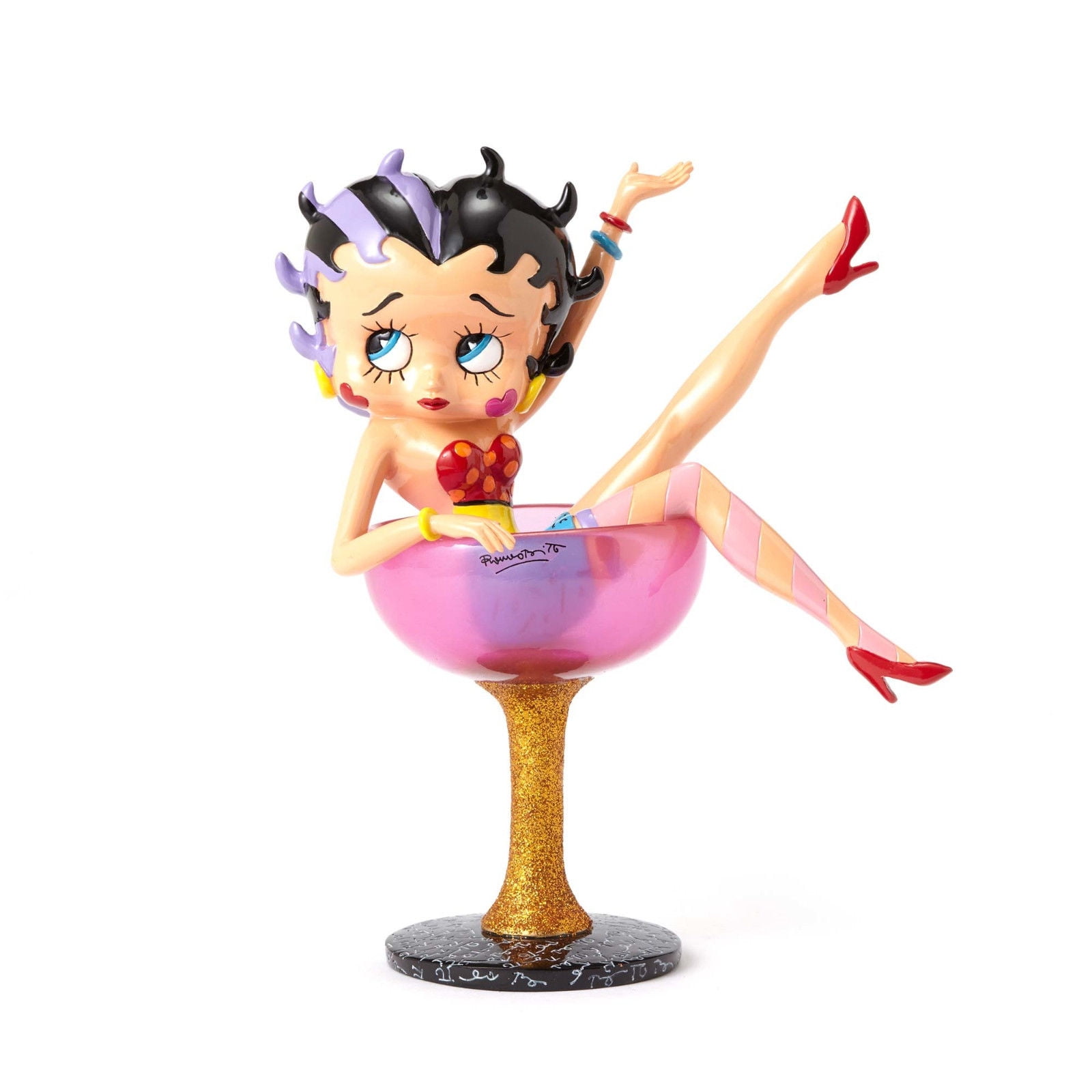 Romero Britto Betty Boop In Champagne Glass Figurine #4049700