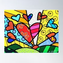 Romero Britto Poster Wall Art, Modern Wall Decor For Living Room Bedroom, 8x12 UNFRAMED