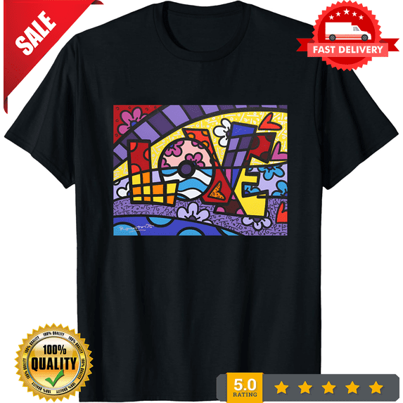 Romero Britto S to 3XL Made in the AUUSA T-Shirt, CROWD FAVORIT-TH76626