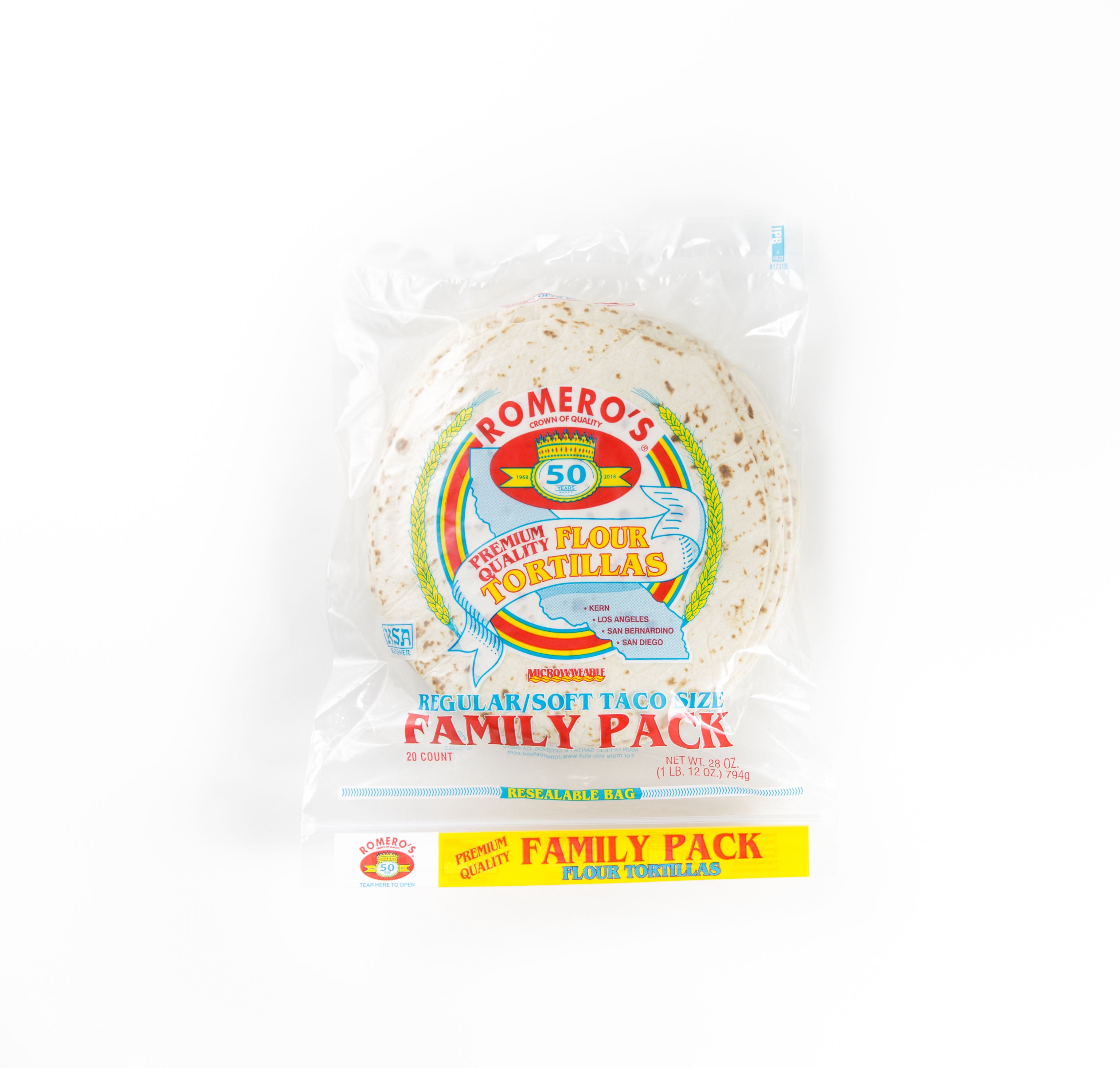 Romero's Family Soft Taco Pack Flour Tortilla, 20 Count, 28 oz