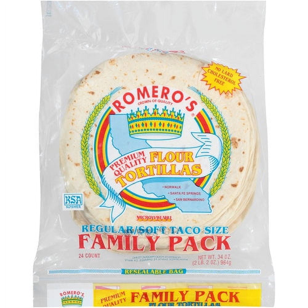 Romero's Regular/Soft Taco Size Flour Tortillas, 24 ct