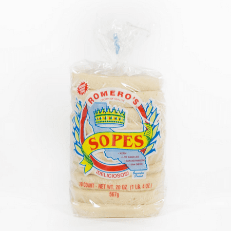 Romero's Authentic Mexican Sopes, Pre-Fried Cornmeal Disks, 20 oz, 10 Count