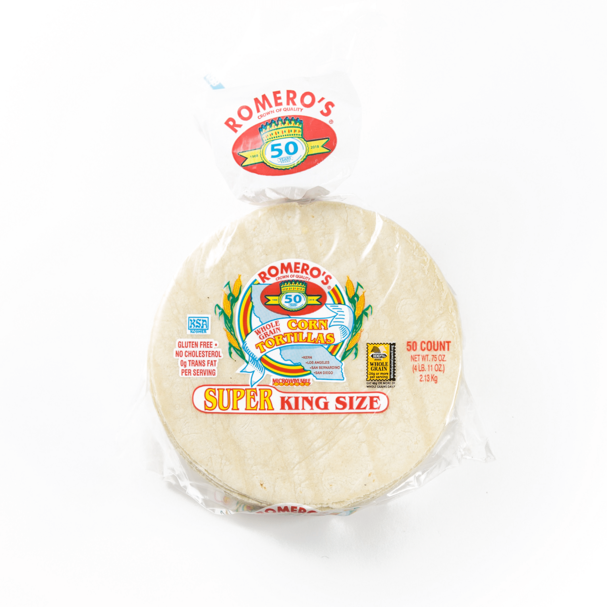 Romero's Super King Size Tortillas (50 Count), 75 oz