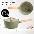thumbnail image 1 of 7"  8" Ceramic Small Saucepan with Lid – 1.8QT  2.5QT, Nonstick, Handwash, 1 of 8