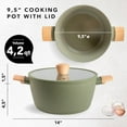 thumbnail image 1 of 5.3 Quarts  9.5" Ceramic Nonstick Cooking Pots with Lids – Durable, Easy Clean, 1 of 8