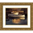 thumbnail image 1 of Romeu, Poch 18x15 Gold Ornate Wood Framed with Double Matting Museum Art Print Titled - Barcas al Atardecer, 1 of 4