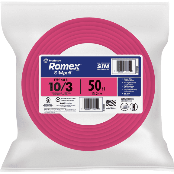 Southwire Romex 10/3 NMW/G Electrical Wire - Pack of 2