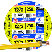 Romex 12/2 NMW/G Electrical Wire - Pack of 4   Indoor & Outdoor Use, NEC-Compliant