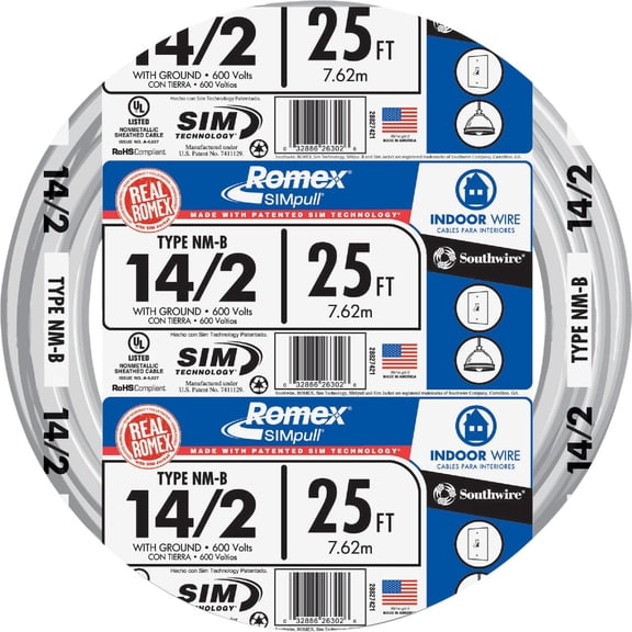 Romex 14/2 NMW/G Electrical Wire - Single Pack
