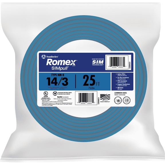 Southwire Romex 14/3 NMW/G Electrical Wire - Pack of 2