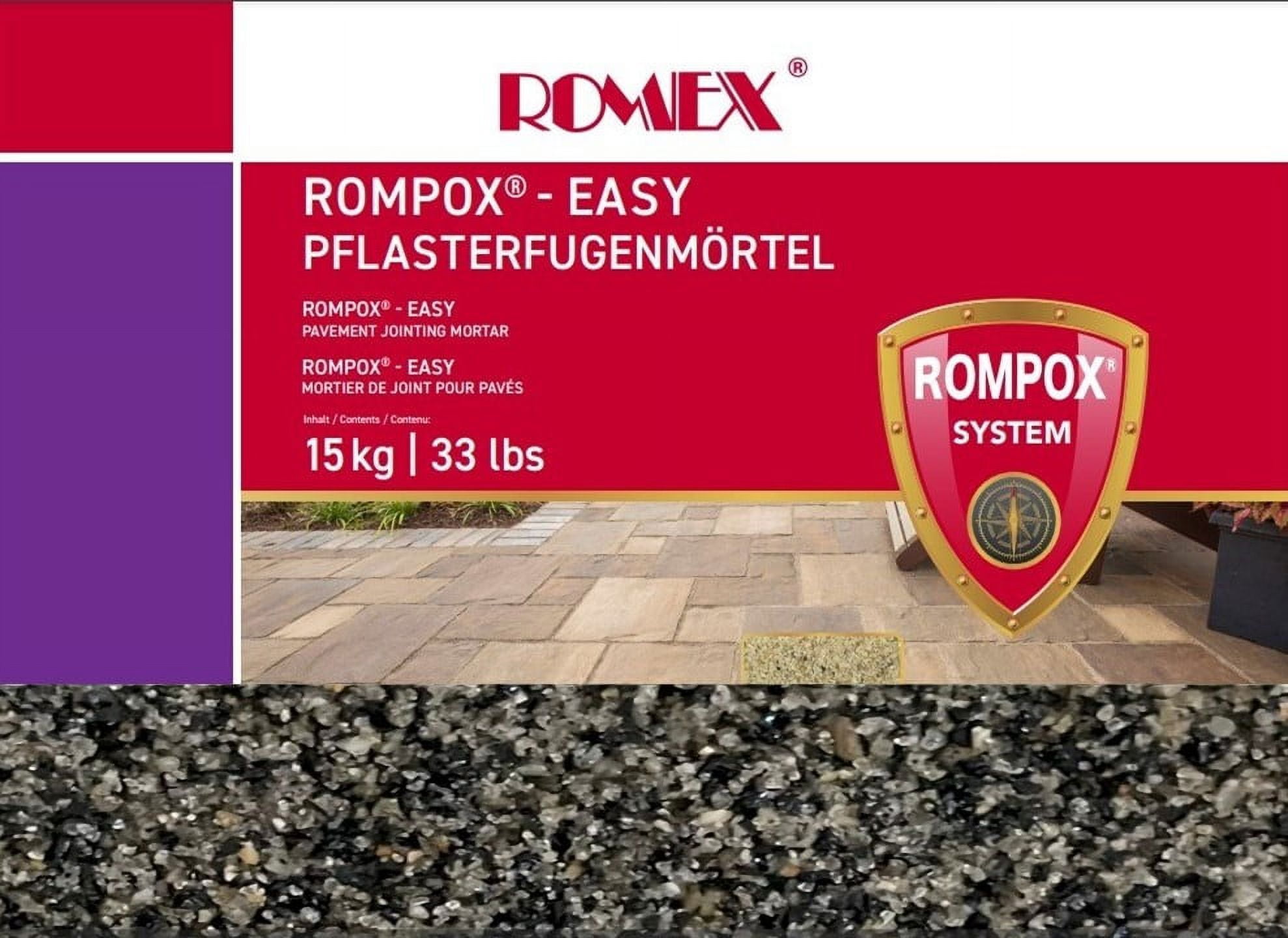 Romex Rompox Easy BASALT COLOR preMixed Permeable Joint Compound for Patios, Pavers and DIY
