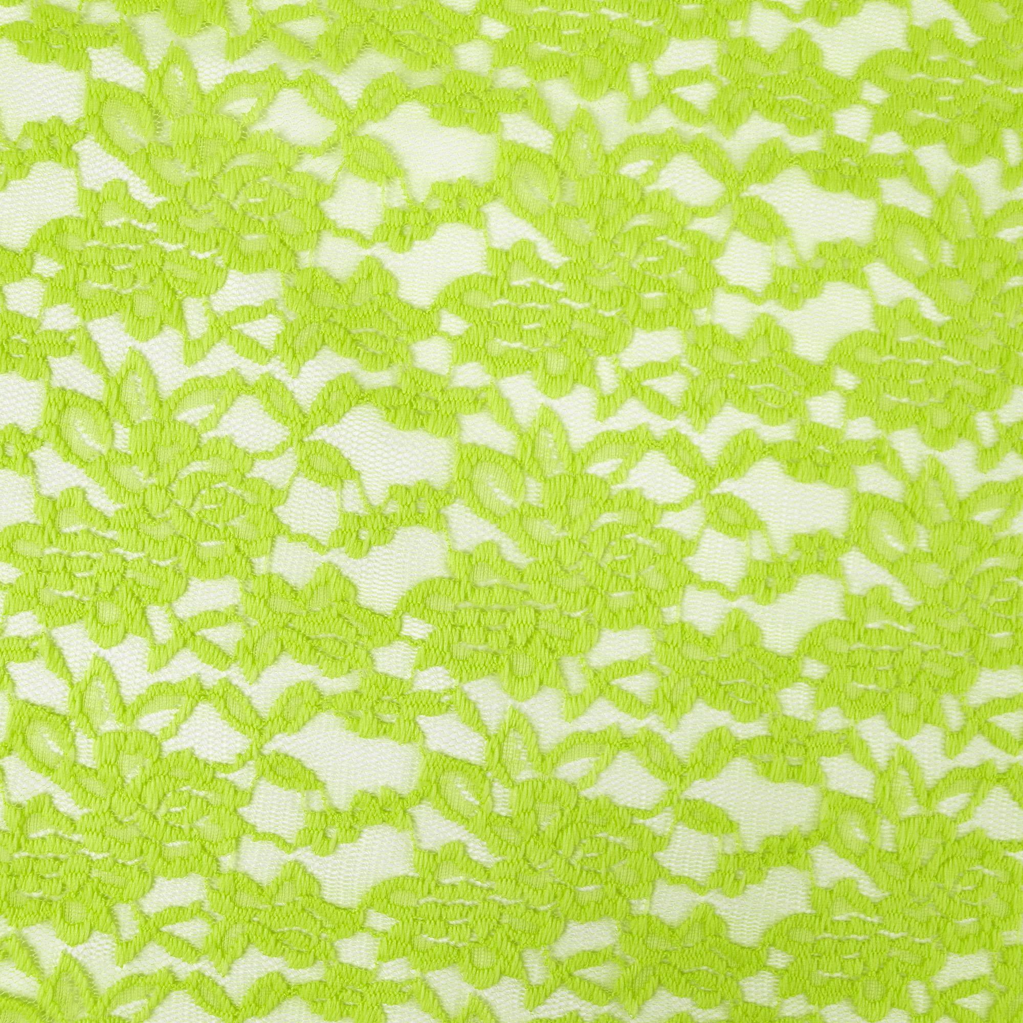 Romex Textiles Nylon Spandex Floral Lace Fabric - Neon