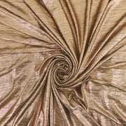 Romex Textiles Polyester Spandex Knit Fabric with Laminated Shine (3 Yards) - Gold Light