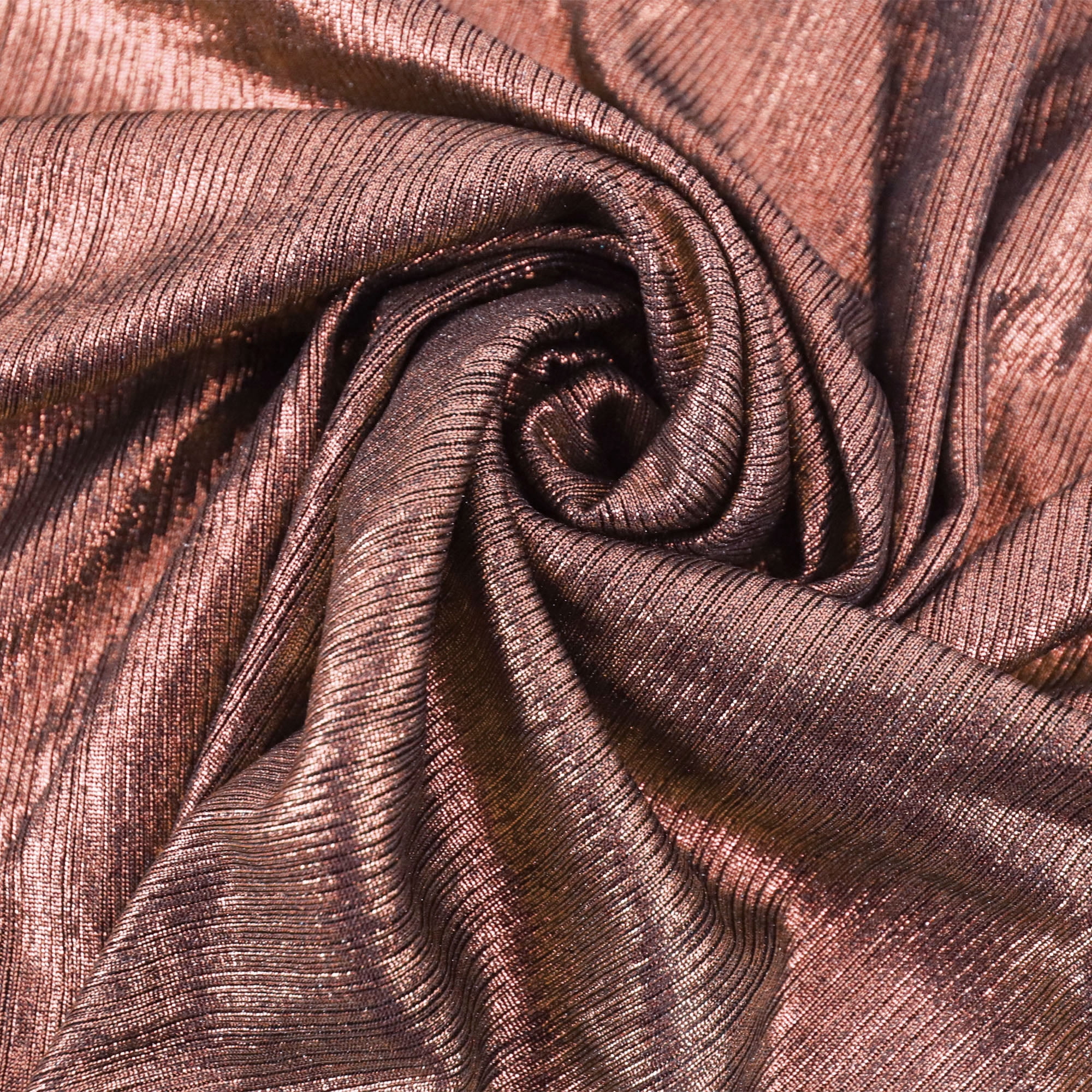 Rose Gold Deluxe Shiny Polyester Spandex Fabric Stretch 58 Wide