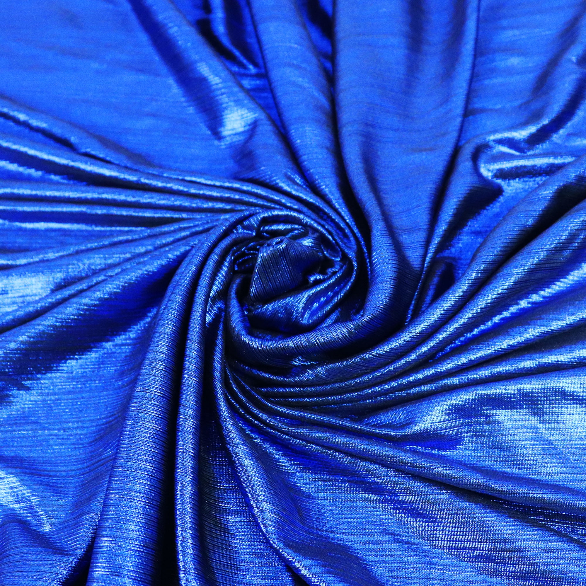 Romex Textiles Polyester Spandex Knit Fabric with Laminated Shine (3 Yards)  - Royal Blue 
