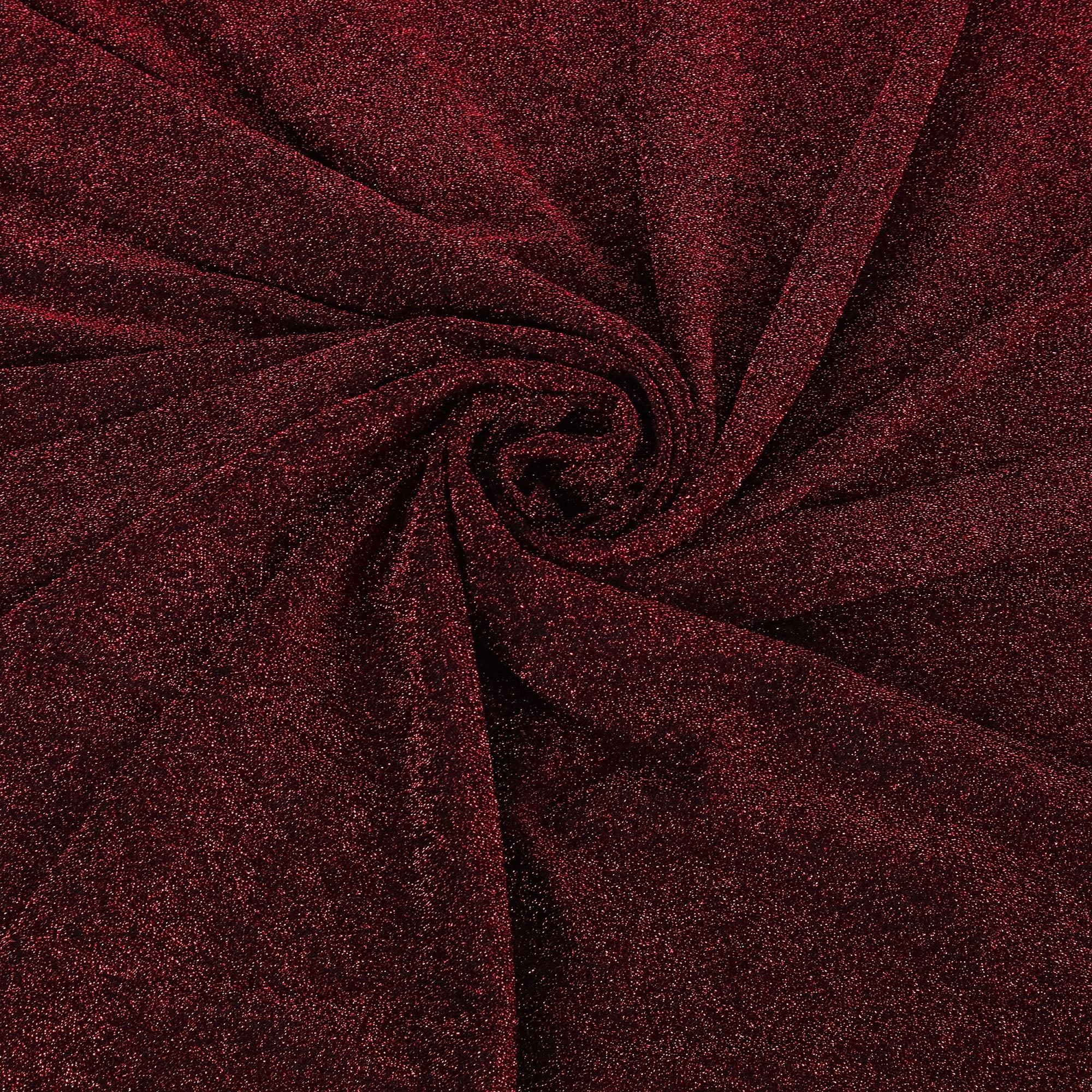 Romex Textiles Polyester Spandex Shiny Lurex Knit Fabric - Black/Red