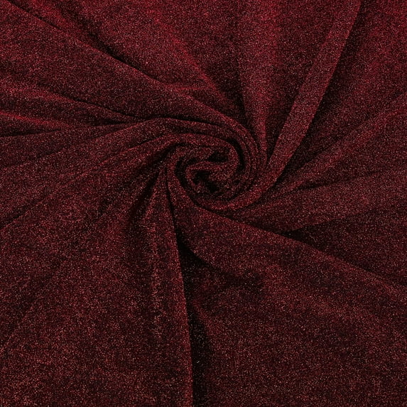 Romex Textiles Polyester Spandex Shiny Lurex Knit Fabric - Black/Red