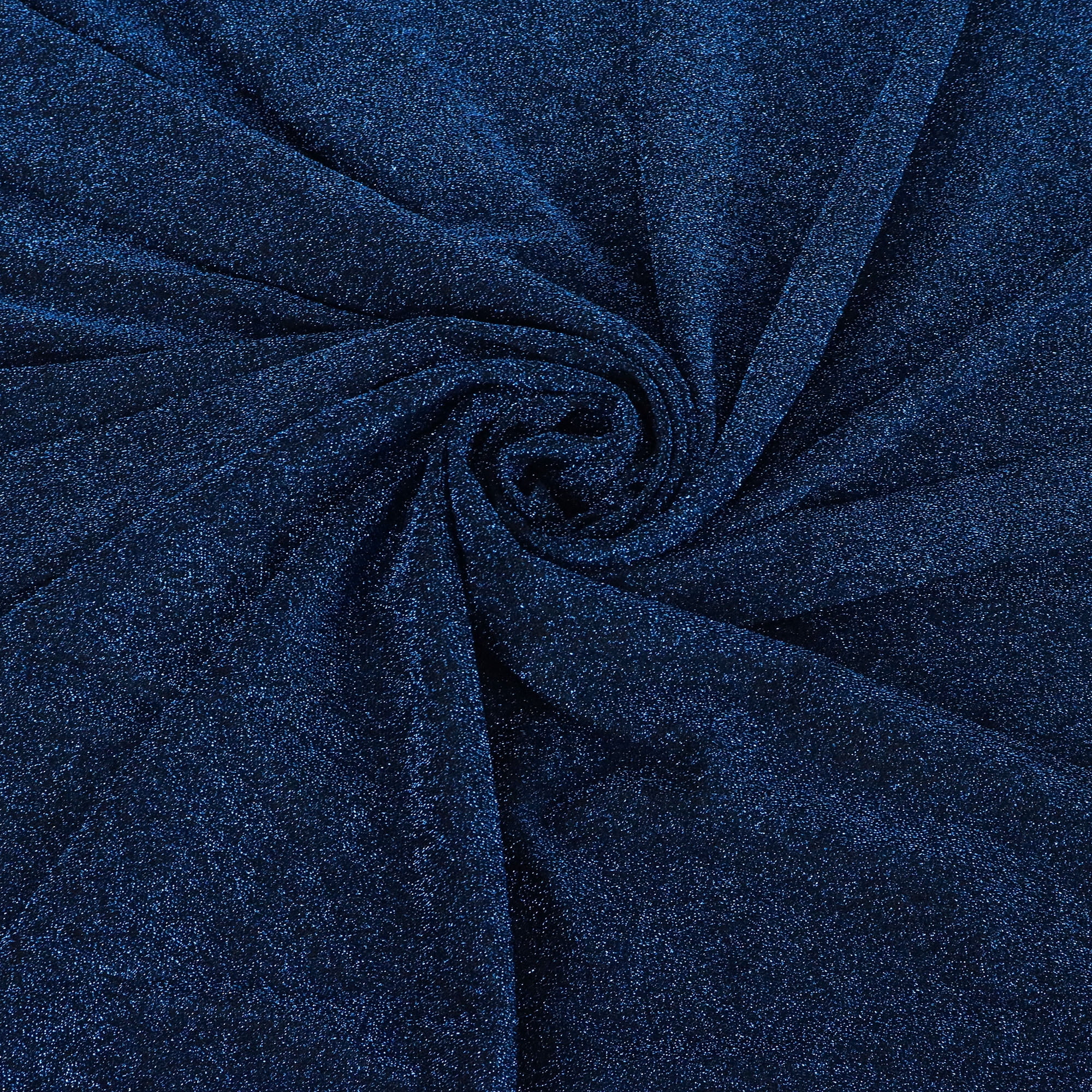 Romex Textiles Polyester Spandex Shiny Lurex Knit Fabric - Black/Royal