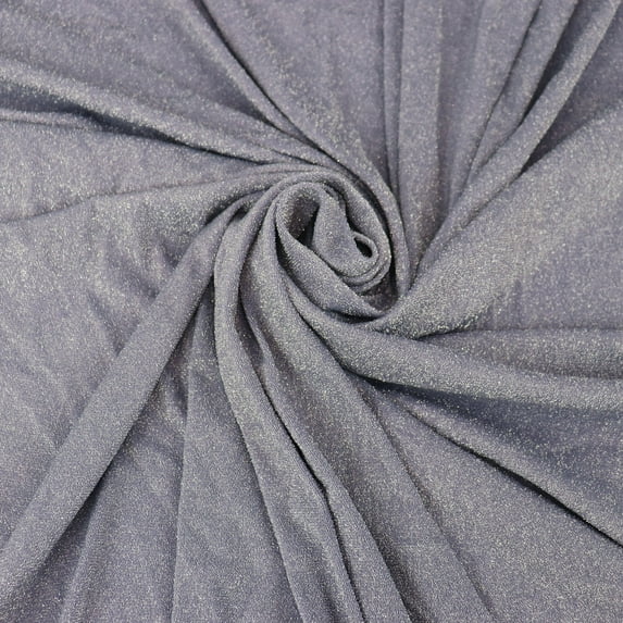Romex Textiles Polyester Spandex Shiny Lurex Knit Fabric - Lilac/Silver