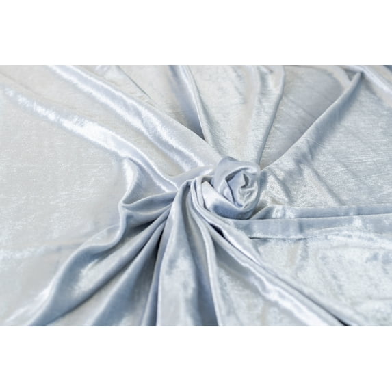 Romex Textiles Stretch Velvet - 100% Polyester Knit Fabric For Dresswear & Arts And Crafts (3 Yards) - Silver