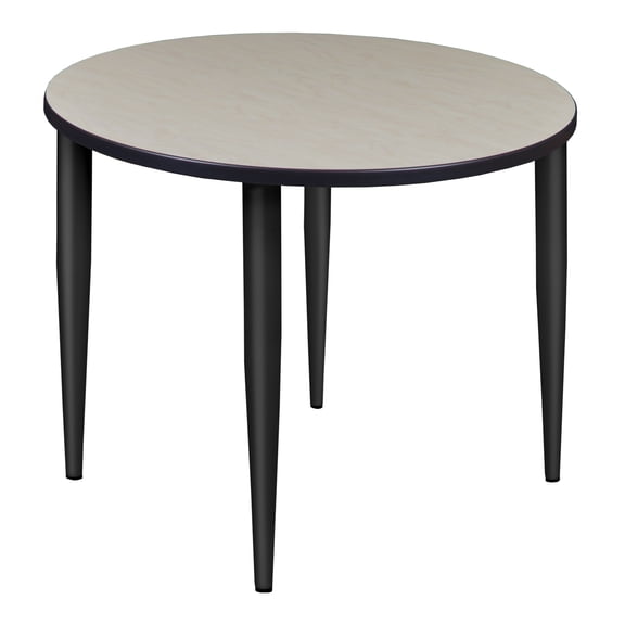 Romig Arco 42 in. Round Breakroom Table- Maple Top, Black Tapered Legs
