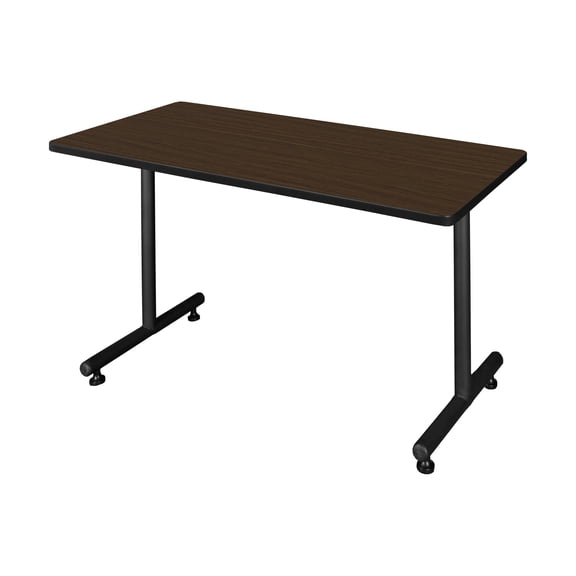 Romig Axis-Pro 42 x 24 in. Steel T-Base Training Seminar Table- Neo Walnut