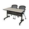 thumbnail image 1 of Romig Axis-Pro 48 x 24 in. Flip-Top Privacy Nesting Table- Maple, 2 Cadence Nesting Chairs, 1 of 7
