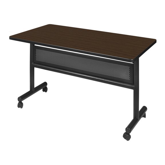 Romig Axis-Pro 48 x 24 in. Flip-Top Training Nesting Table with Modesty Panel- Neo Walnut