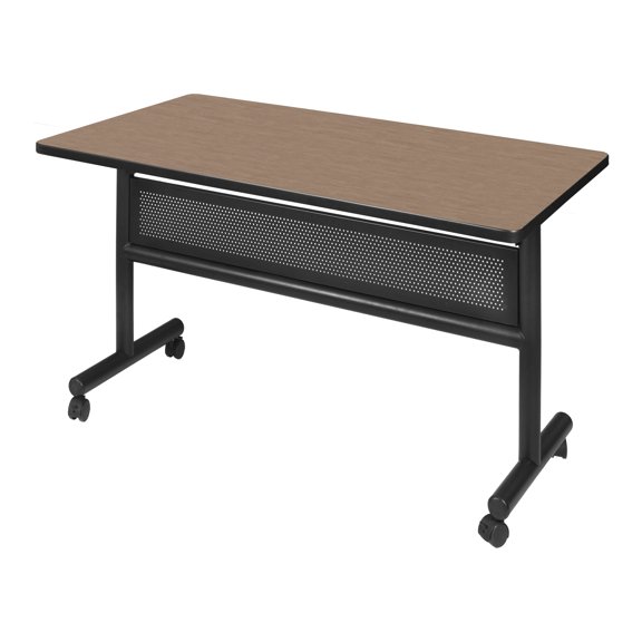 Romig Axis-Pro 48 x 24 in. Flip-Top Training Nesting Table with Modesty Panel- Noble Oak