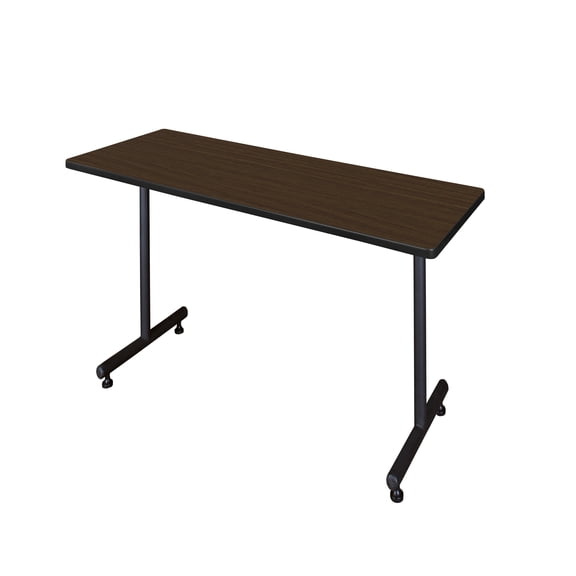 Romig Axis-Pro 66 x 24 in. Steel T-Base Training Seminar Table- Neo Walnut