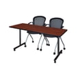 thumbnail image 1 of Romig Axis-Pro 72 x 24 in. Mobile T-Base Training Table- Cherry, 2 Cadence Nesting Chairs, 1 of 7