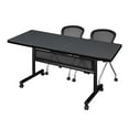 thumbnail image 1 of Romig Axis-Pro 72 x 30 in. Flip-Top Privacy Nesting Table- Grey, 2 Cadence Nesting Chairs, 1 of 7