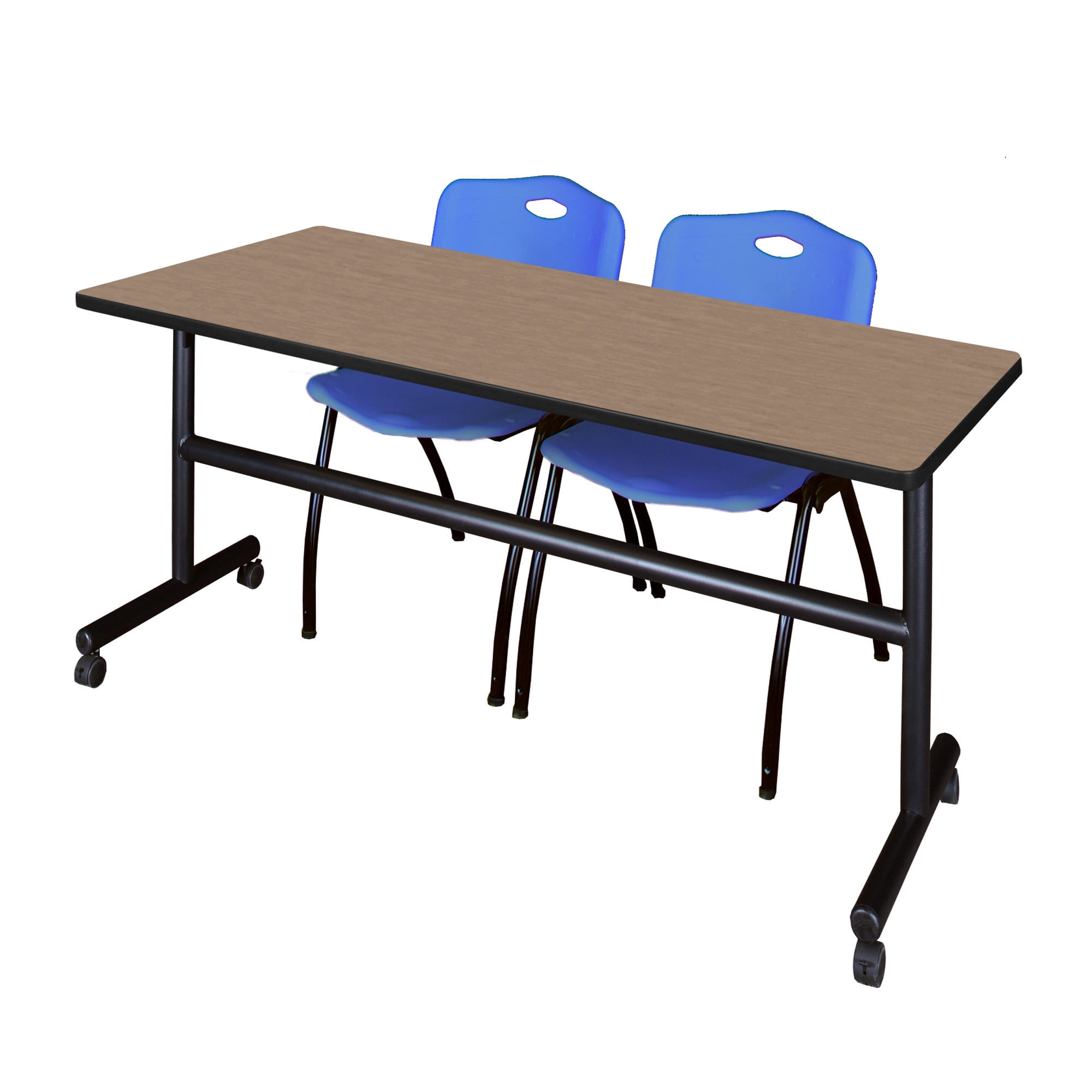 Stack Nested Bench Romig Axis-Pro 72 x 30 in. Flip-Top Training Nesting Table- Noble Oak ...