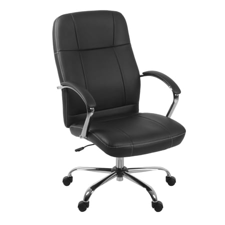 Romig Cielo Leatherette Executive Mid-Back Conference Office Chair, Conference Chair, with Arms, Black