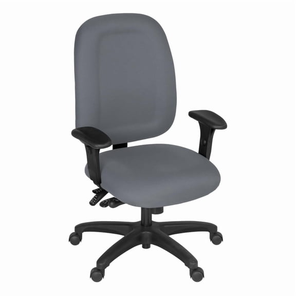 Romig Comfort Series High-Back Multifunctional Fabric Computer Task Chair with Adjustable Arms - Grey